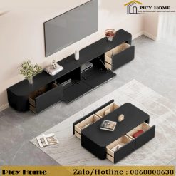 Kệ tivi bo cong hiện đại cho phòng khách ở hải phòng