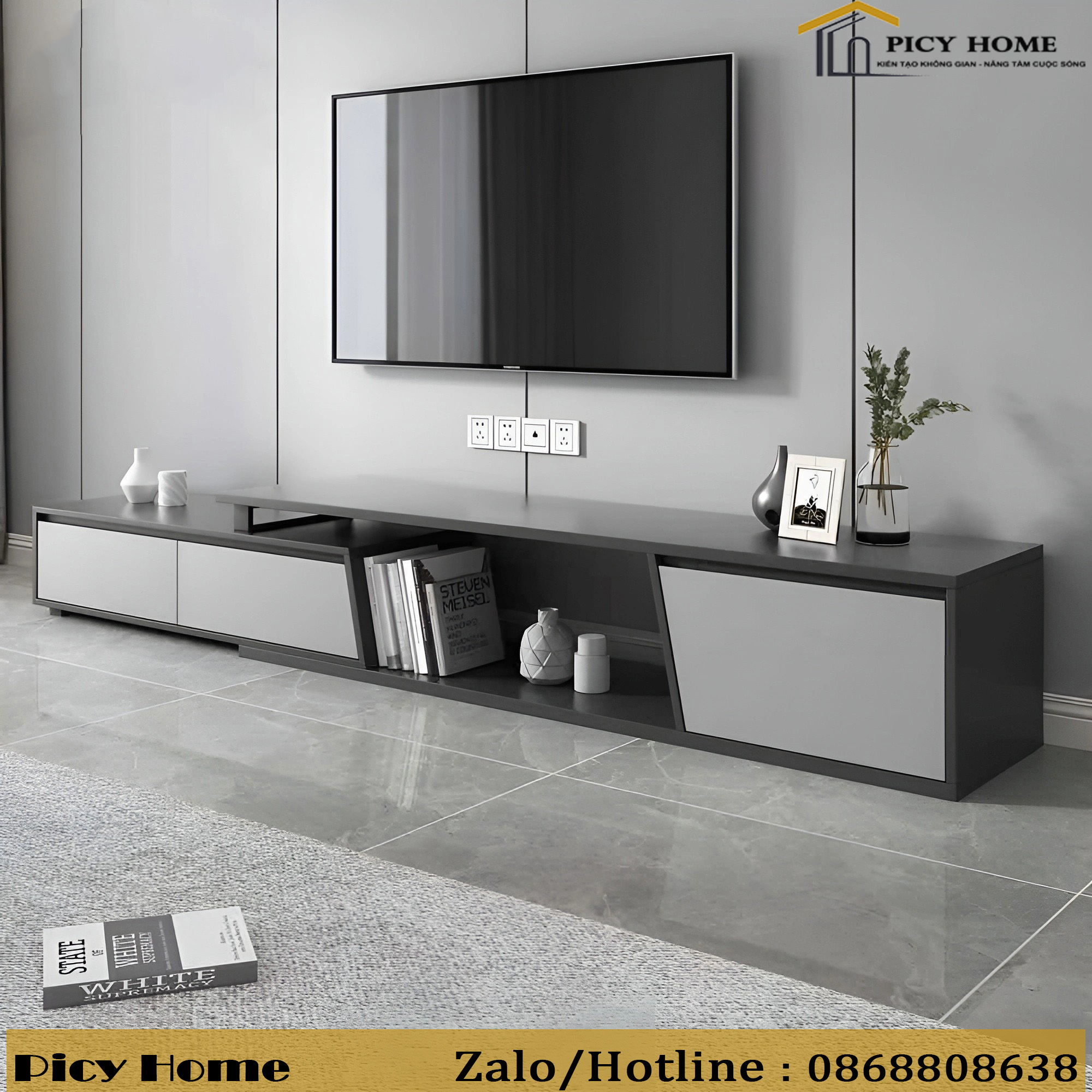 kệ tivi để sàn hiện đại cho phòng khách