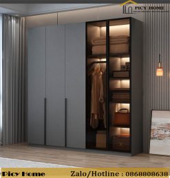 Tủ quần áo cánh kính hiện đại chống ẩm tại Hà Nội , Hưng yên